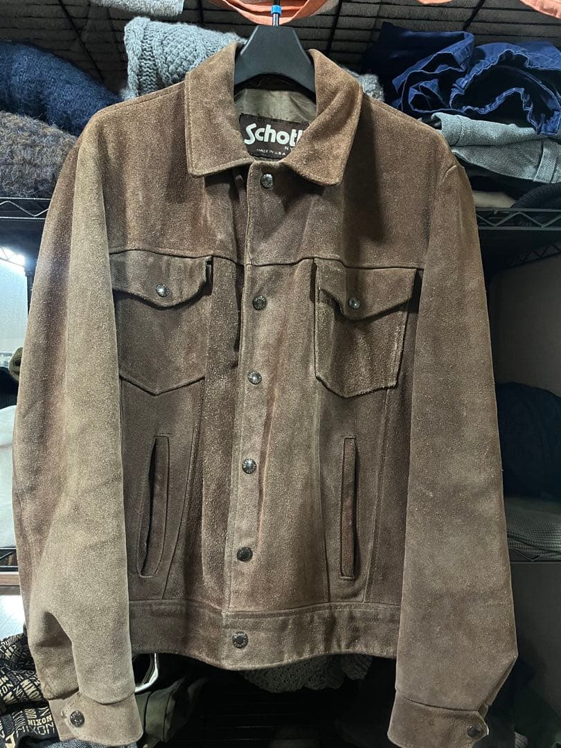 Schott スエード3rdタイプ ブラウンジャケット