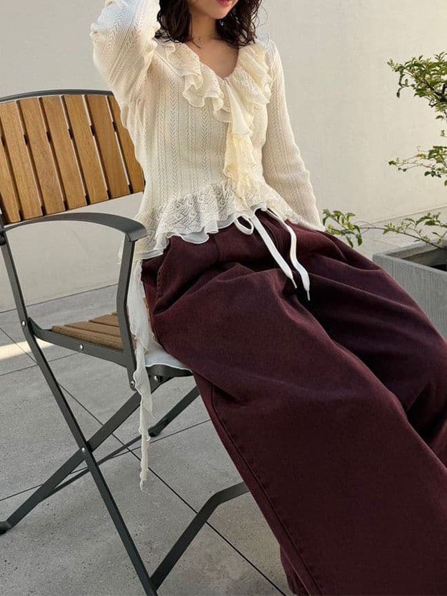 LILYBROWN リリーブラウン ボリュームフリルニットトップス【完売品】