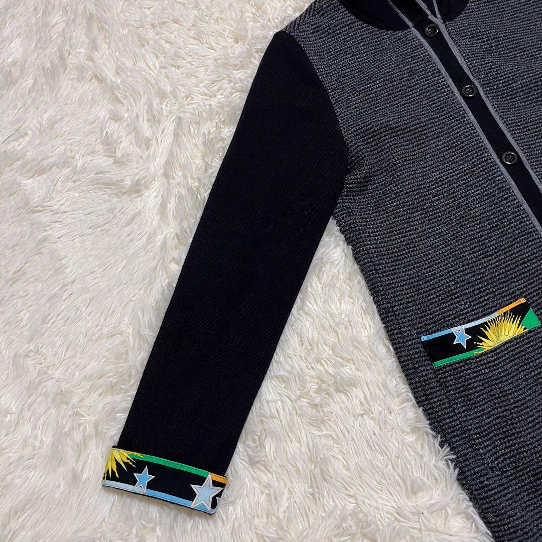 【美品】LEONARD SPORT ニットジャケット　コート　フード付　ブラック