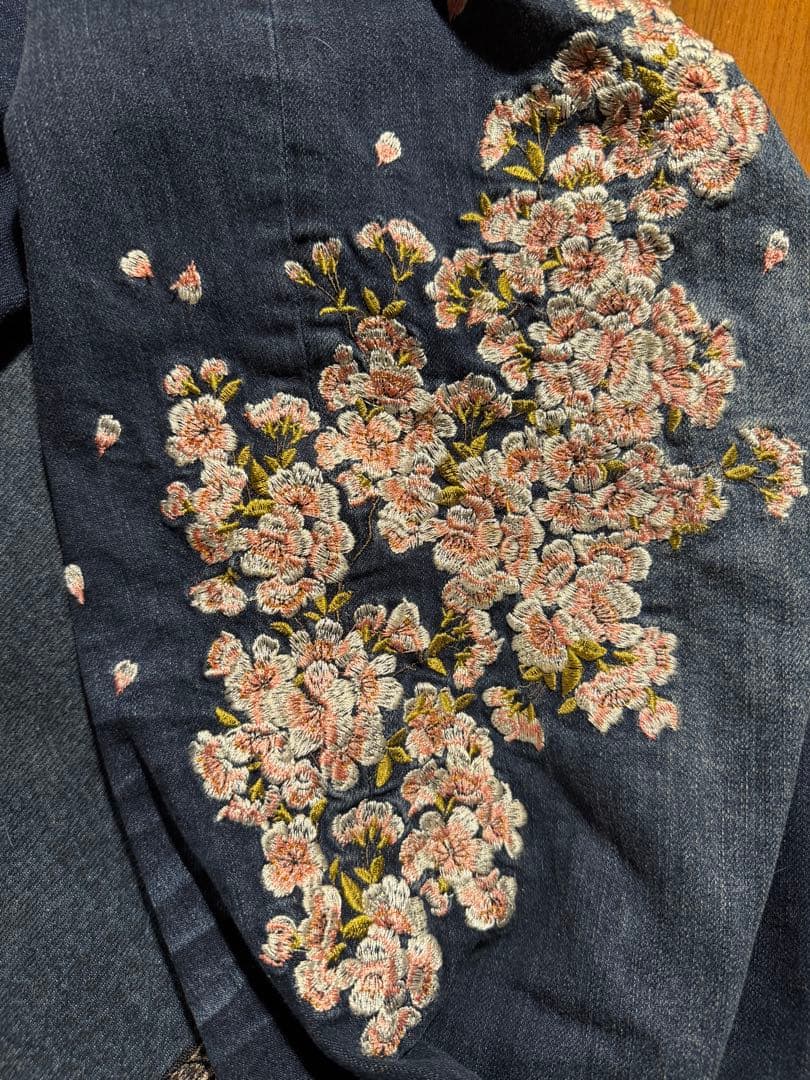 (MIYABI MUSUBI 雅結)刺繍デニムパンツ