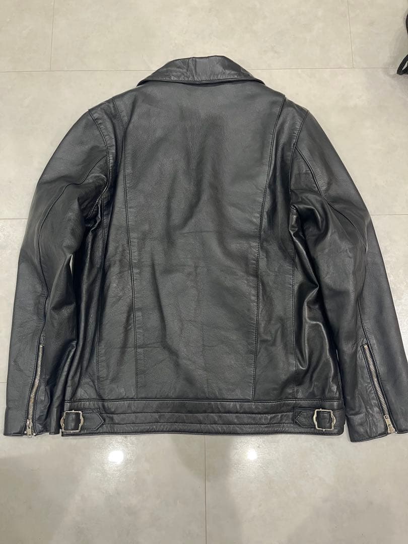 GUARANTEED 羊革Lサイズ　ダブルレザージャケット ブラック
