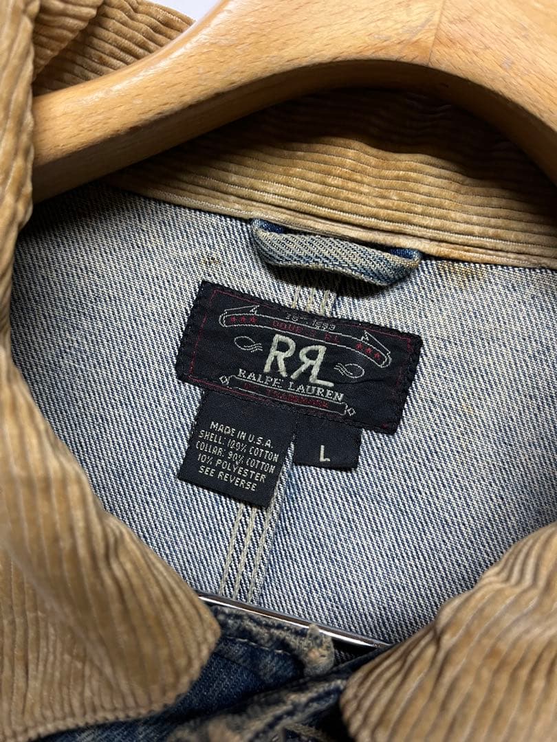 希少 USA RRL ダブルアールエル 三つ星 コーズ切替 デニムジャケット L