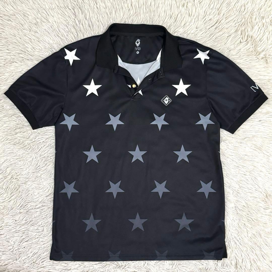 新品同様　V12　GRADATION STAR POLO　星柄　ポロシャツ　XL