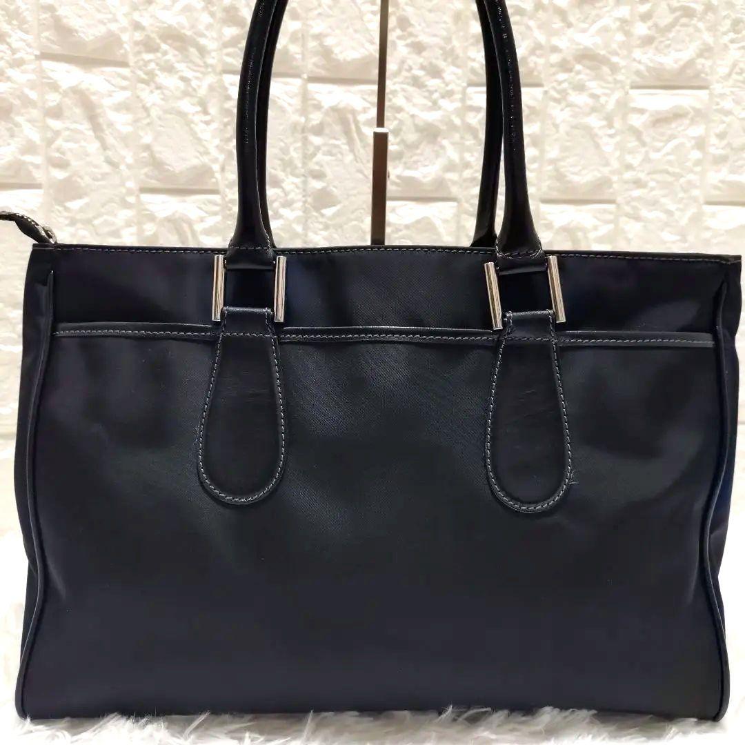 ポールスミス トートバッグ ブラック ナイロン×レザー ビジネス 通勤