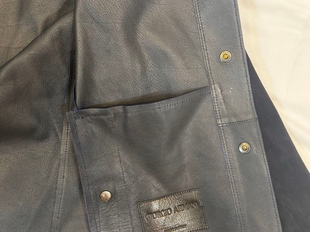 GIORGIO ARMANI ASG06P 羊革 ラムレザーシャツジャケット
