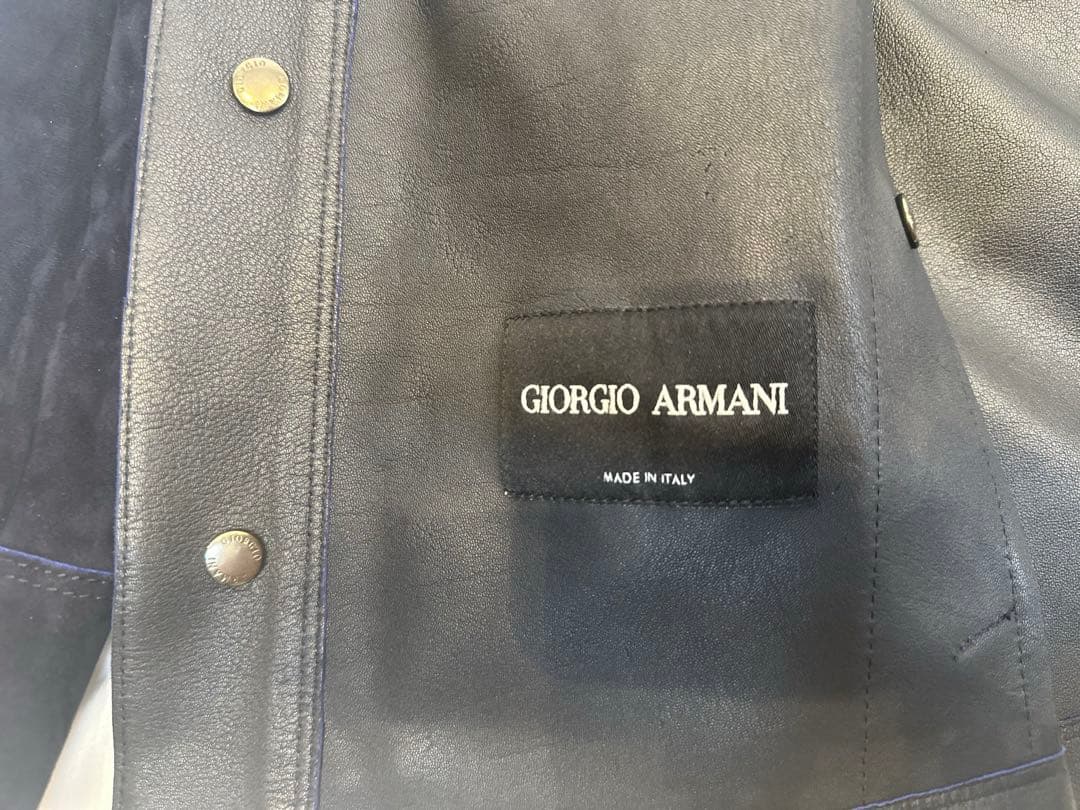 GIORGIO ARMANI ASG06P 羊革 ラムレザーシャツジャケット