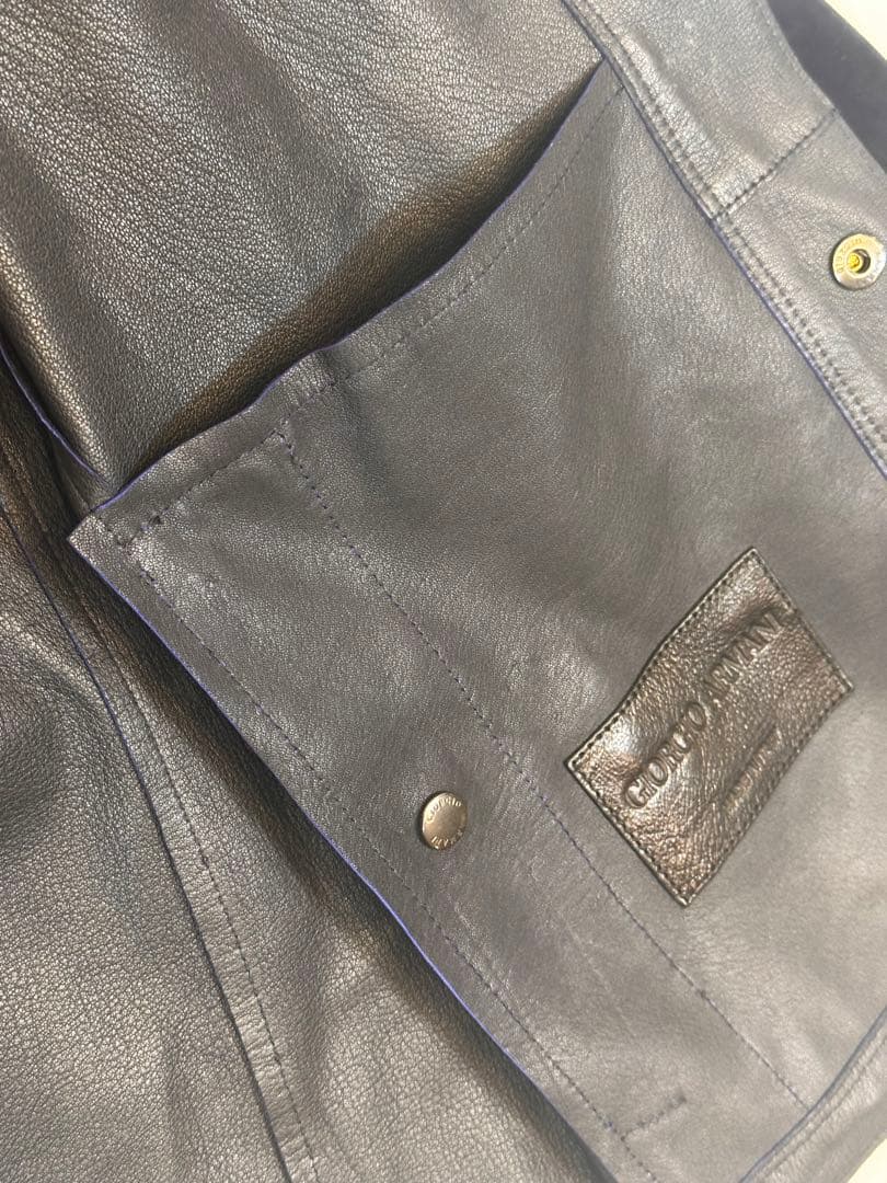 GIORGIO ARMANI ASG06P 羊革 ラムレザーシャツジャケット