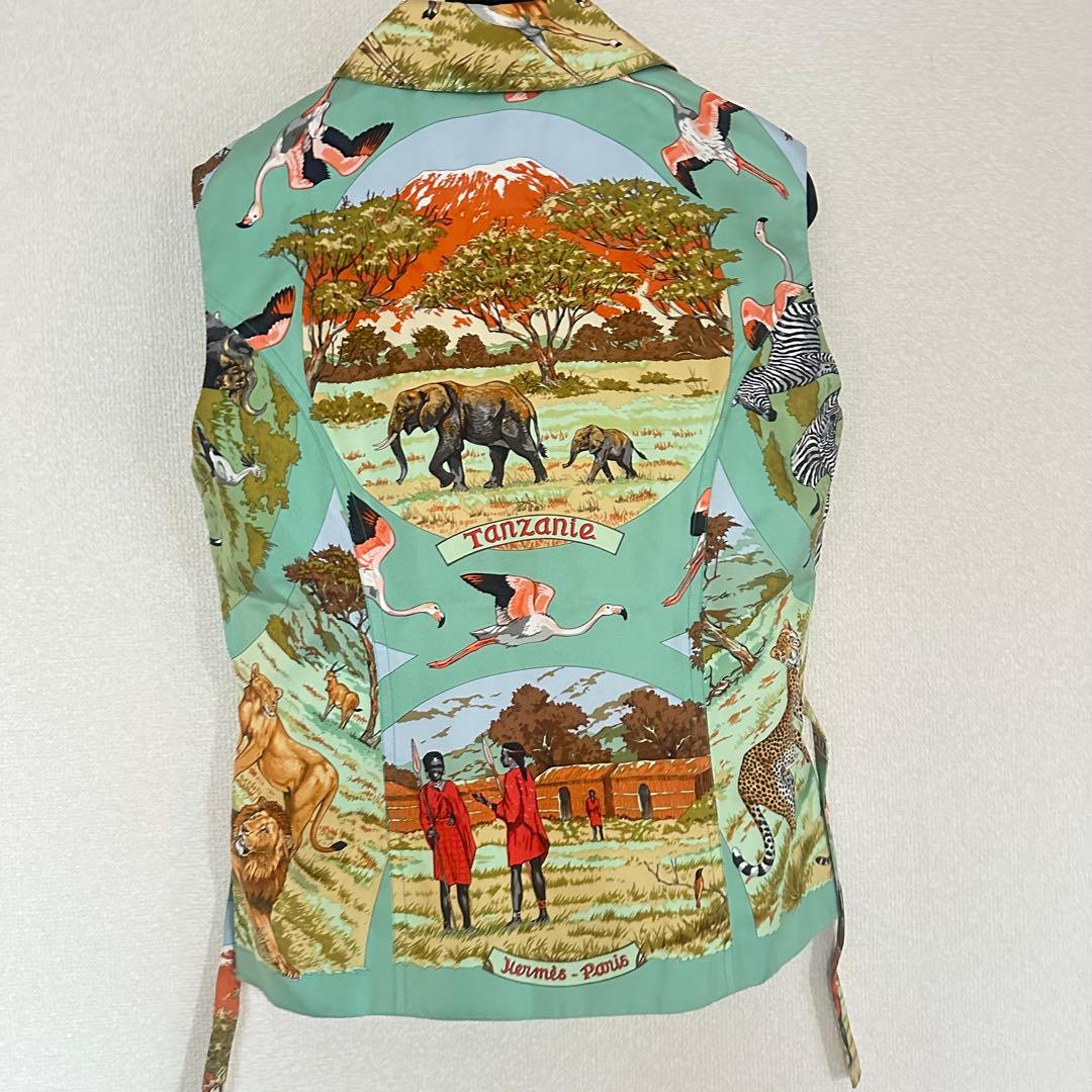 専用！新品 エルメス HERMES ジレ ベスト シルク100