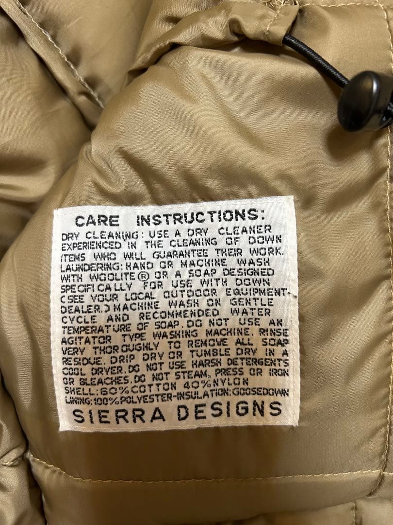 SIERRA DESIGNS ベージュ ダウンベスト USA XS JPN S