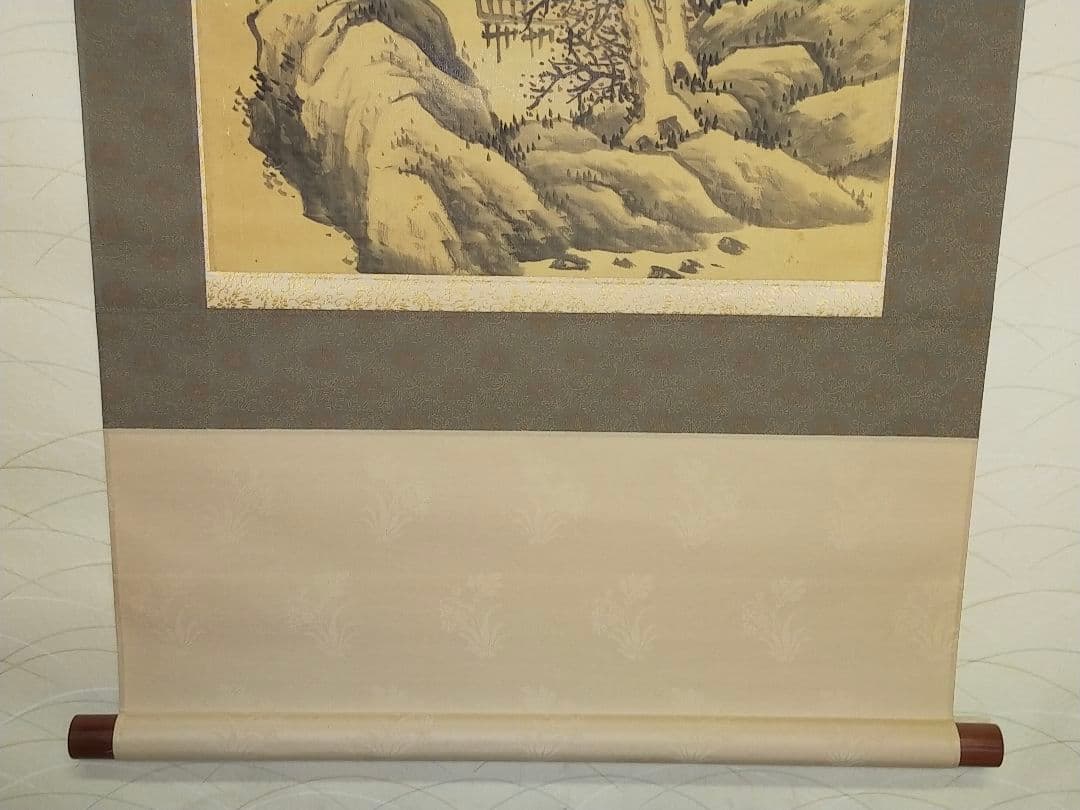♥掛軸　山本石荘　山水画　掛け軸　骨董品