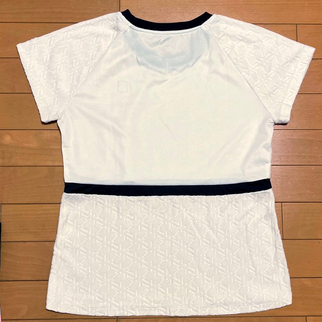 FILA フィラ　テニスウェア　Lサイズ ベロア　オフホワイト　セットアップ