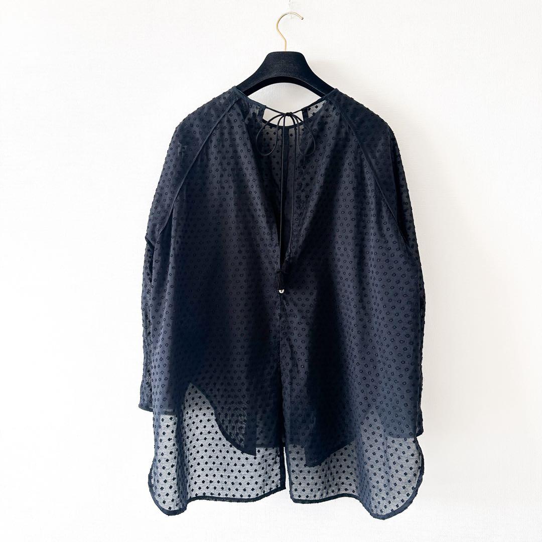 【美品】Mala KALANCHOE シアー ジャカード バックオープンブラウス