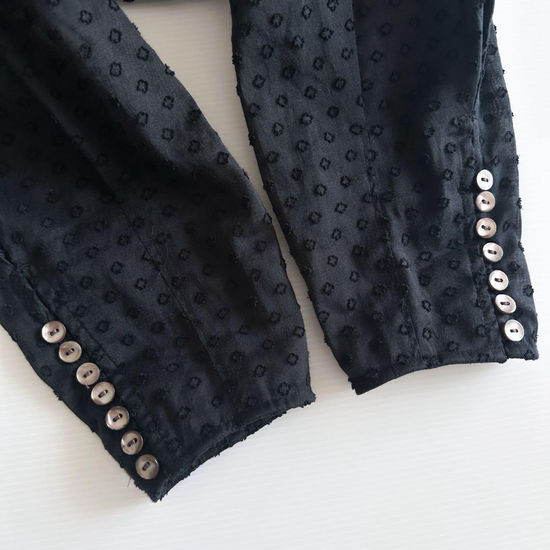 【美品】Mala KALANCHOE シアー ジャカード バックオープンブラウス