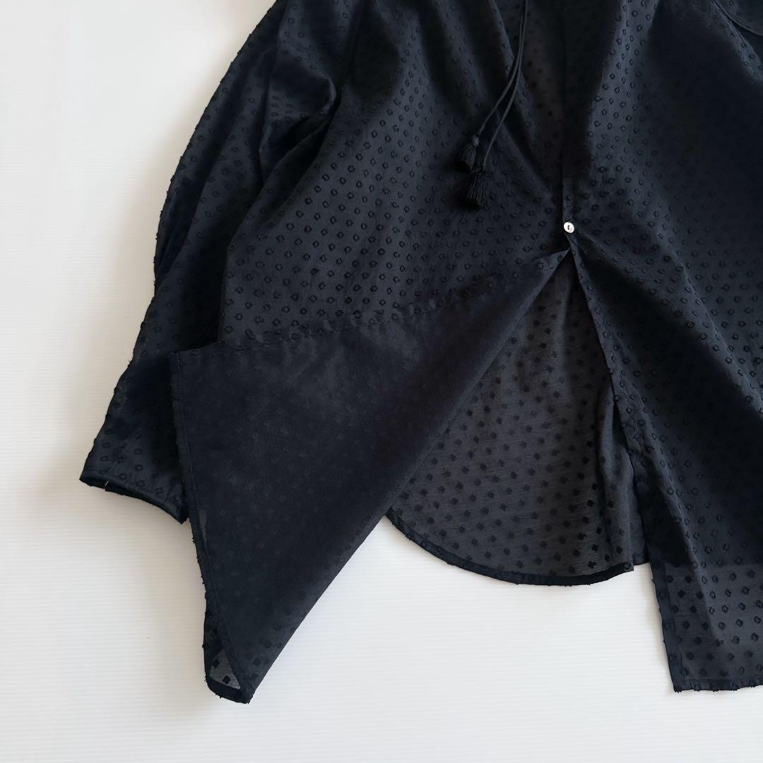 【美品】Mala KALANCHOE シアー ジャカード バックオープンブラウス
