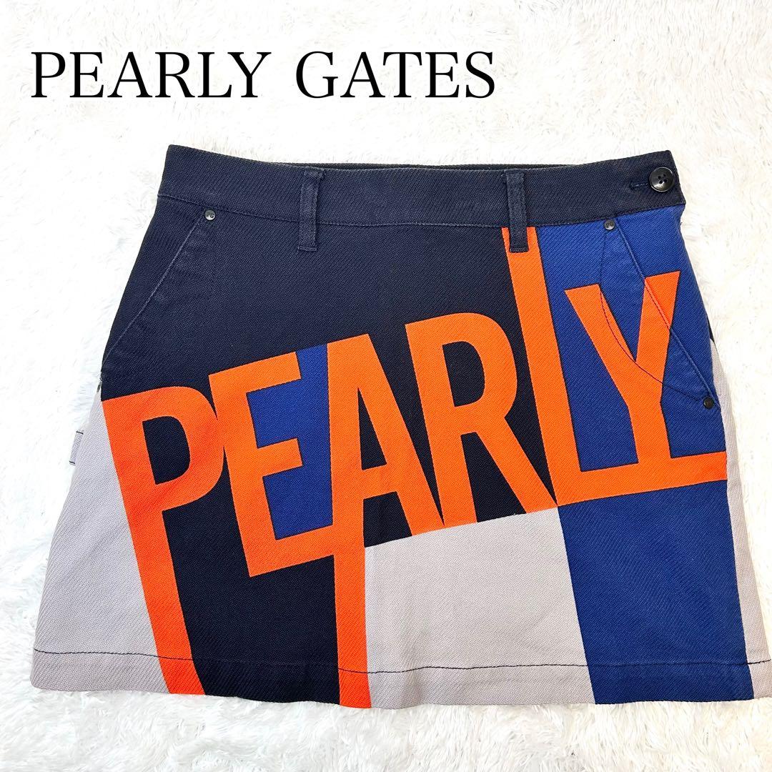 PEARLY GATES ロゴスカート 総柄 ミニ丈 サイズ0 S