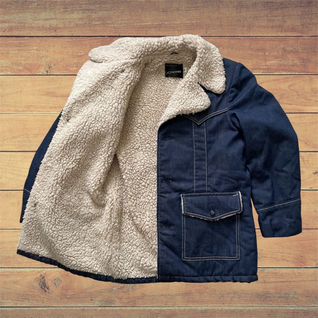 【美品】70s J.C.Penney デニム ランチコート 濃紺 ヴィンテージ