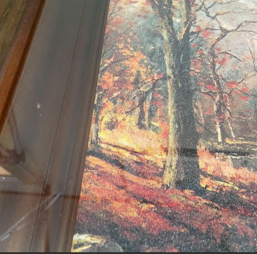 【水晶画】世界の名画 ロバート・ウッド　10月の朝 風景画 秋景色 風景画