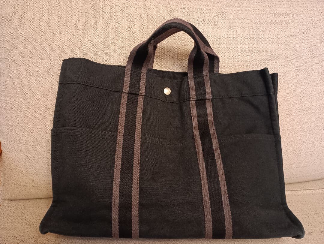エルメス　黒　バッグ　フルートゥMM