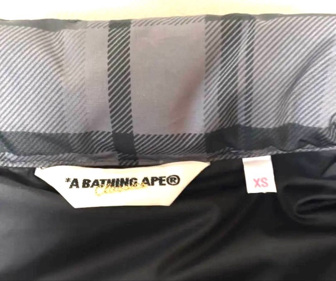 A BATHING APE BAPE チェック ダウンベスト XS 美品 エイプ