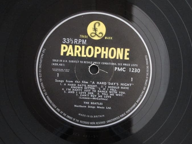 BEATLES★A Hard Day's Night UK Y/B Parlop