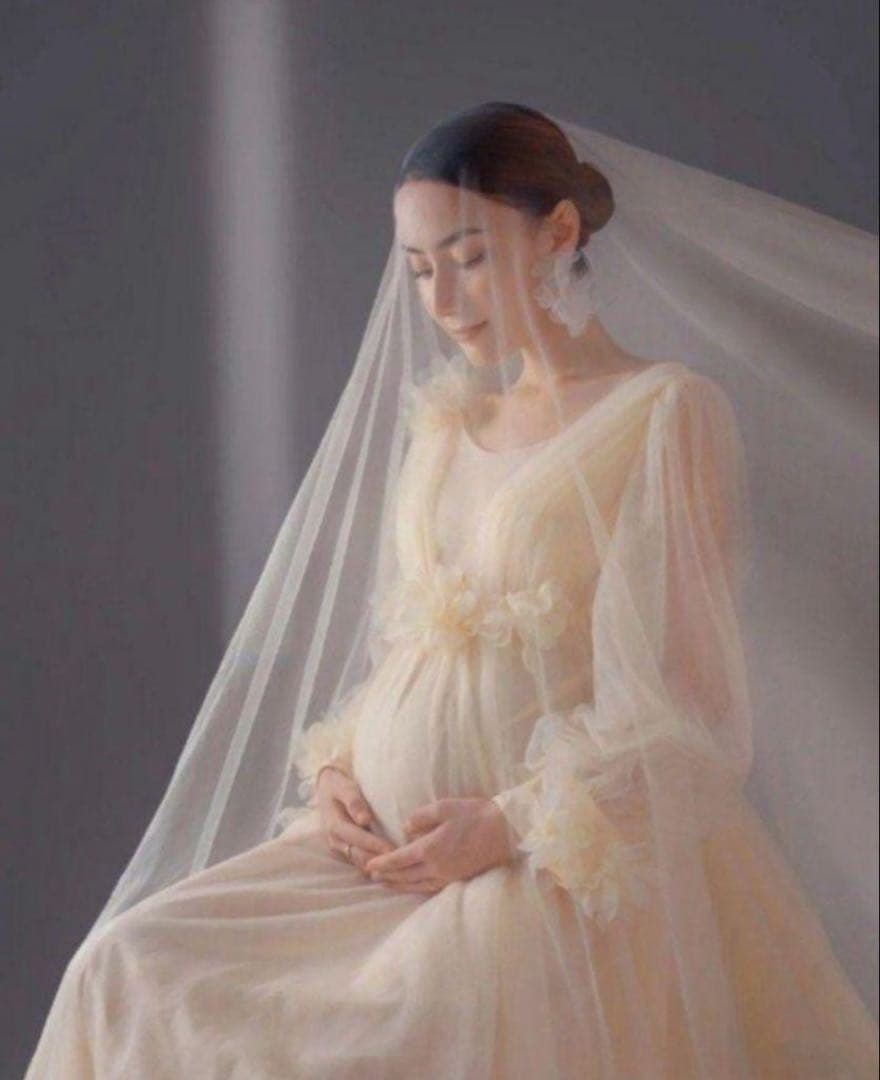 ♡いちご♡　マタニティ　ドレス　マタニティフォト　チュール　衣装　妊娠