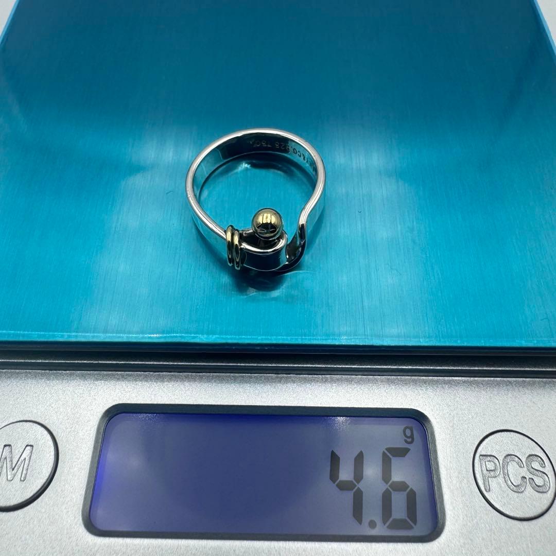 【TIFFANY&Co】鏡面仕上げ　フック&アイ リング　13号　T&Co