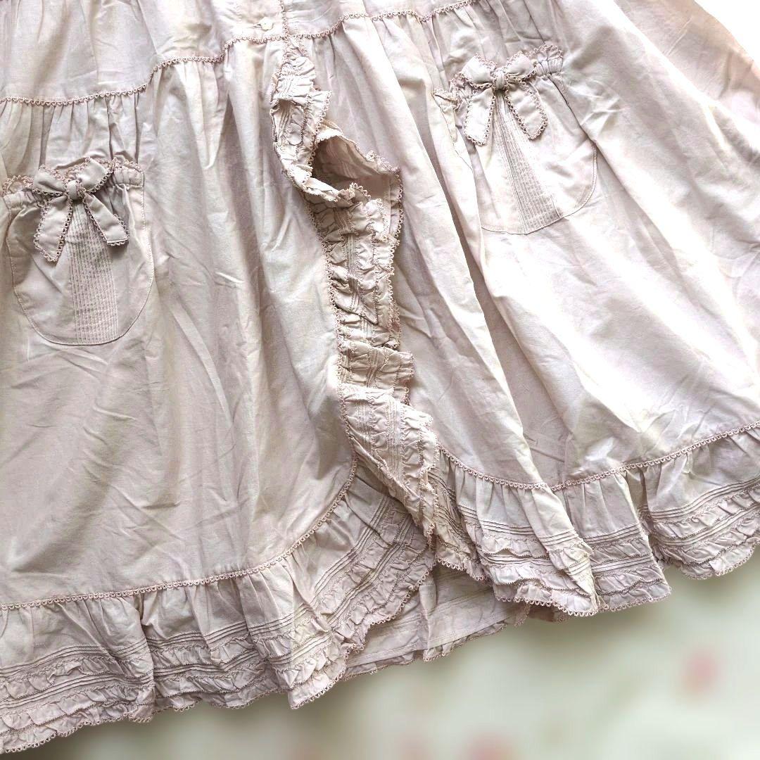 新品 ピンクハウス♥フード付きリボンいっぱいのロングタブリエ