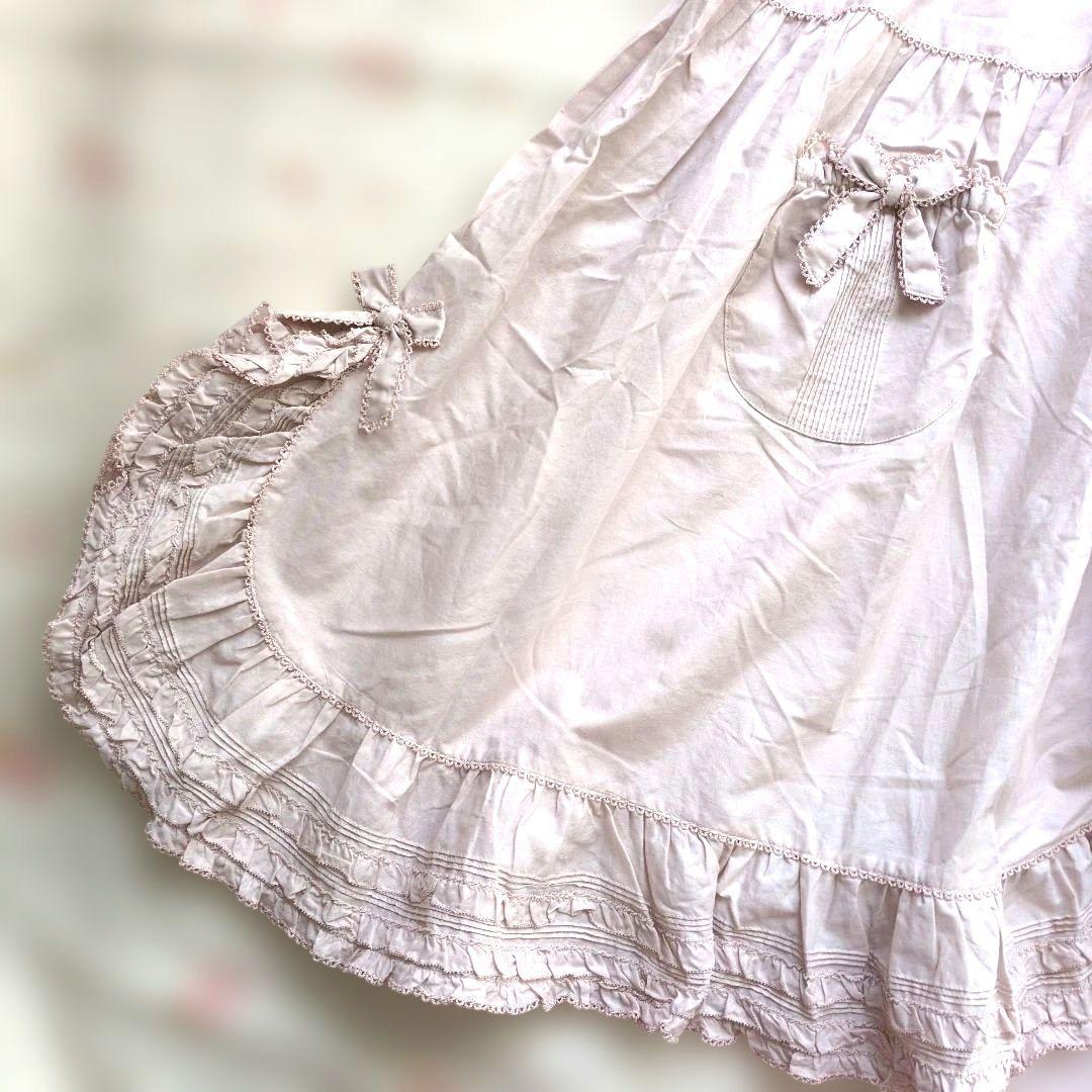 新品 ピンクハウス♥フード付きリボンいっぱいのロングタブリエ