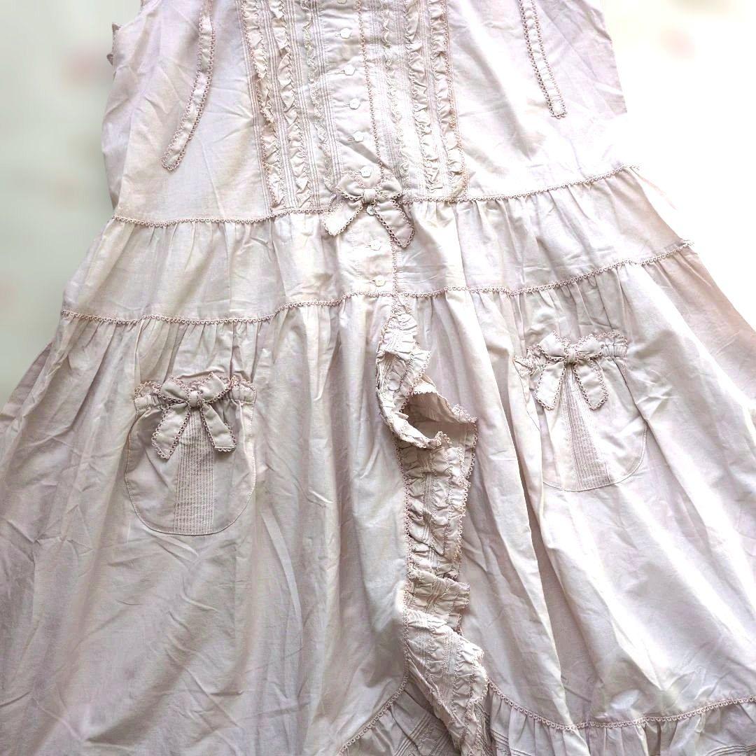 新品 ピンクハウス♥フード付きリボンいっぱいのロングタブリエ