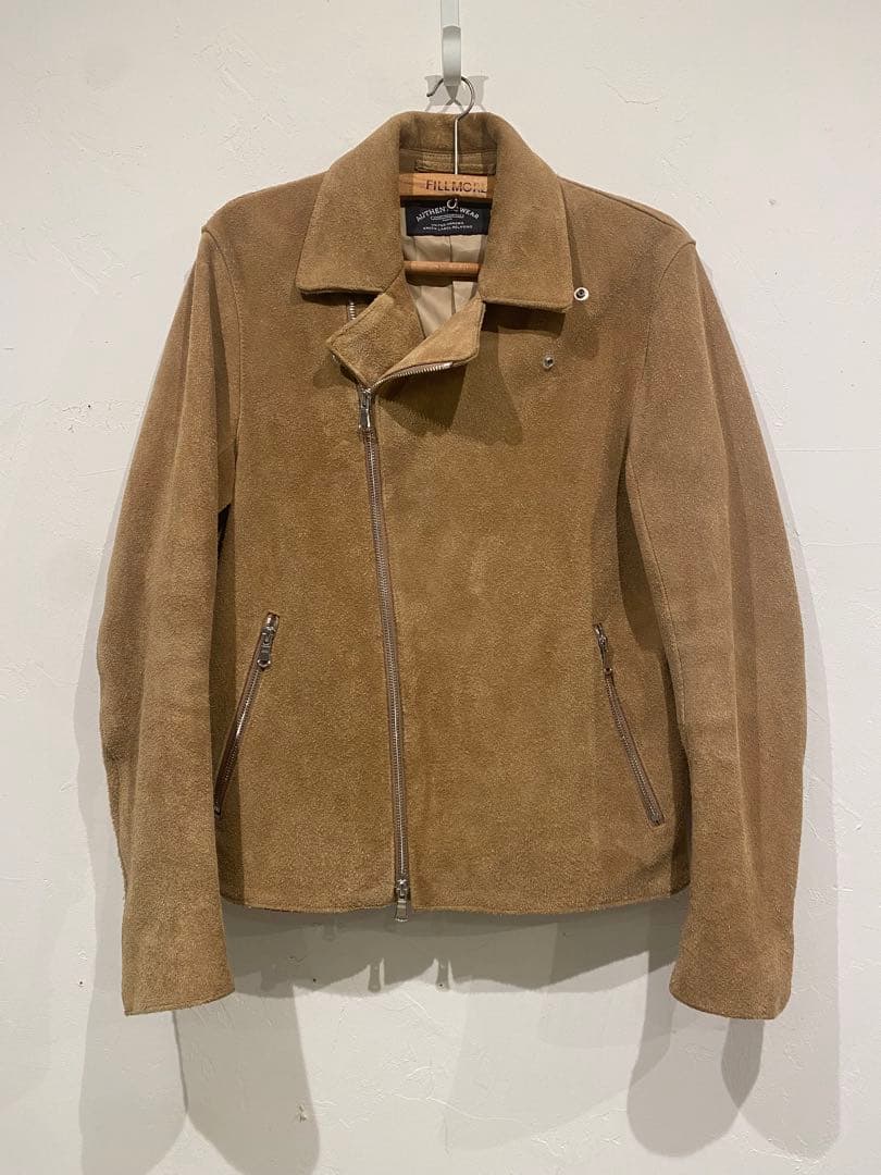 タ*ロ様 UNITED ARROWS カウスエードレザー ダブルライダース ジャ