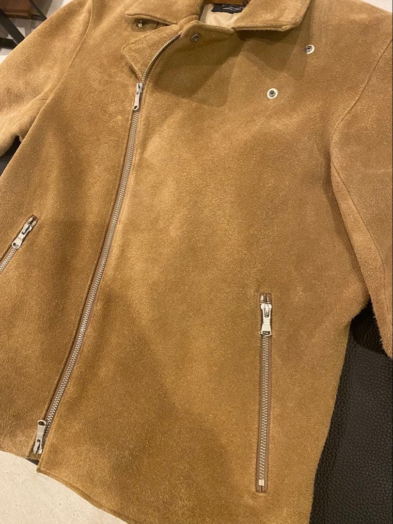 タ*ロ様 UNITED ARROWS カウスエードレザー ダブルライダース ジャ