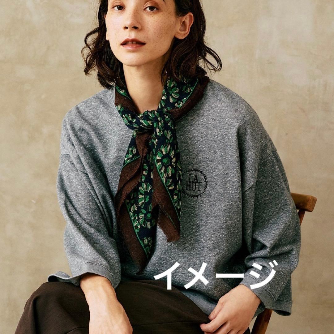 【美品】MOISMONT モワモン フラワースカーフ 70×70 ウール100%