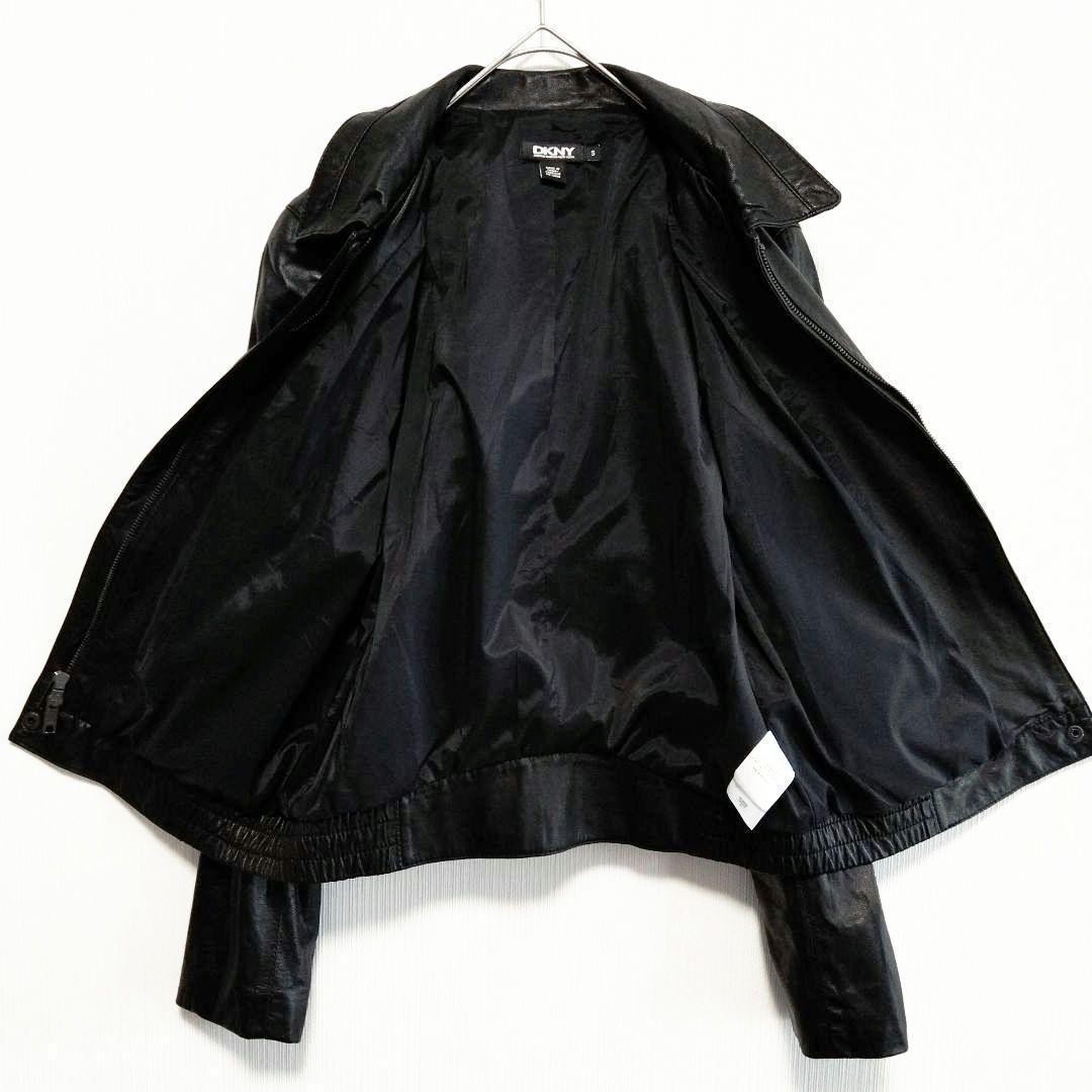 美品　シリア産　ラムレザー　羊革　本革　DKNY　ブルゾン　ジャンバー　Ｓ