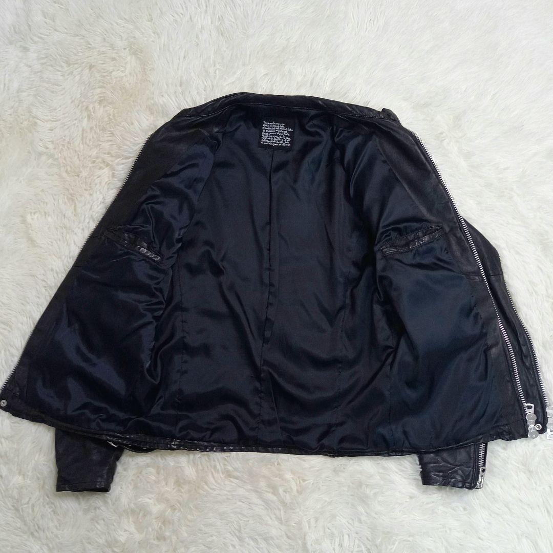 【美品】ナノユニバース ダブル ライダースジャケット ブラック Mサイズ 羊革