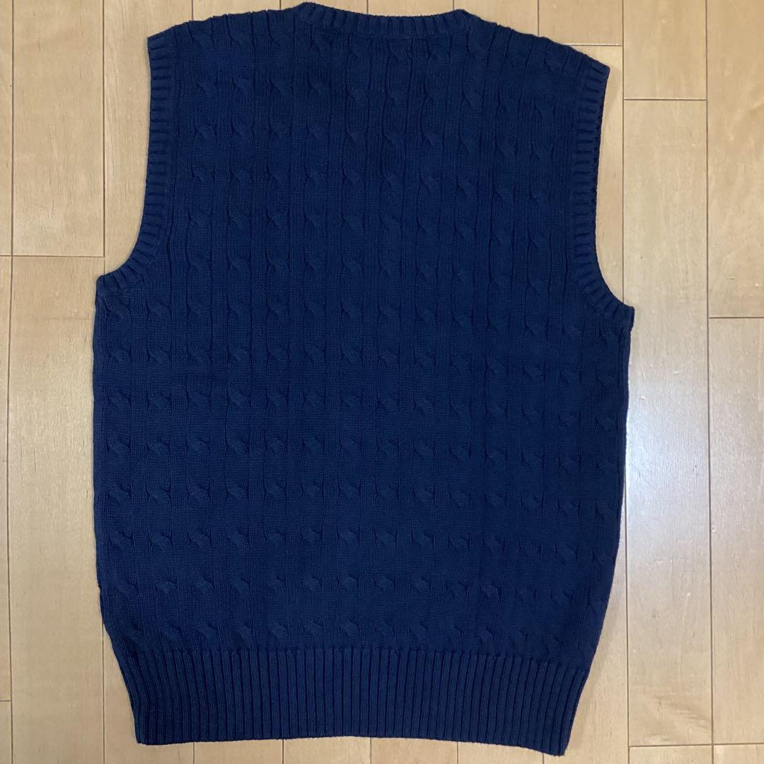 ポロ ラルフローレン ニット ベスト 160 S ケーブル編み 刺繍 極美品