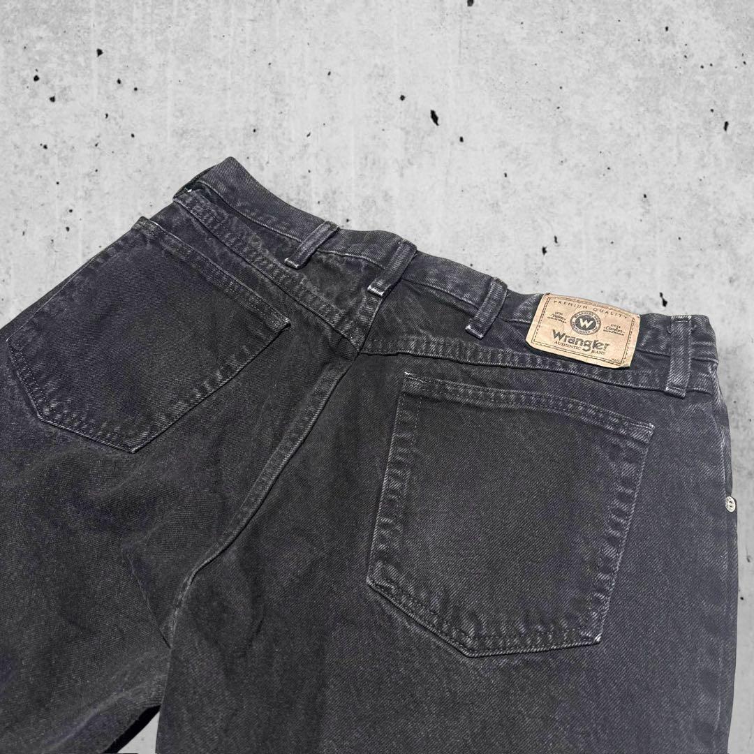 90sWranglerラングラーブラックデニム極太バギーパンツ黒メキシコ製W36
