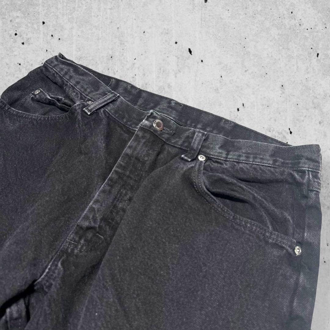 90sWranglerラングラーブラックデニム極太バギーパンツ黒メキシコ製W36