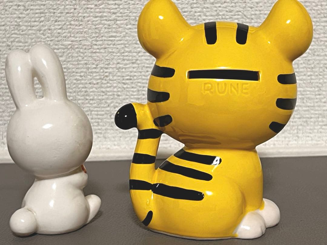 【希少・骨董品】内藤ルネ　 ウサギとトラの陶器置物