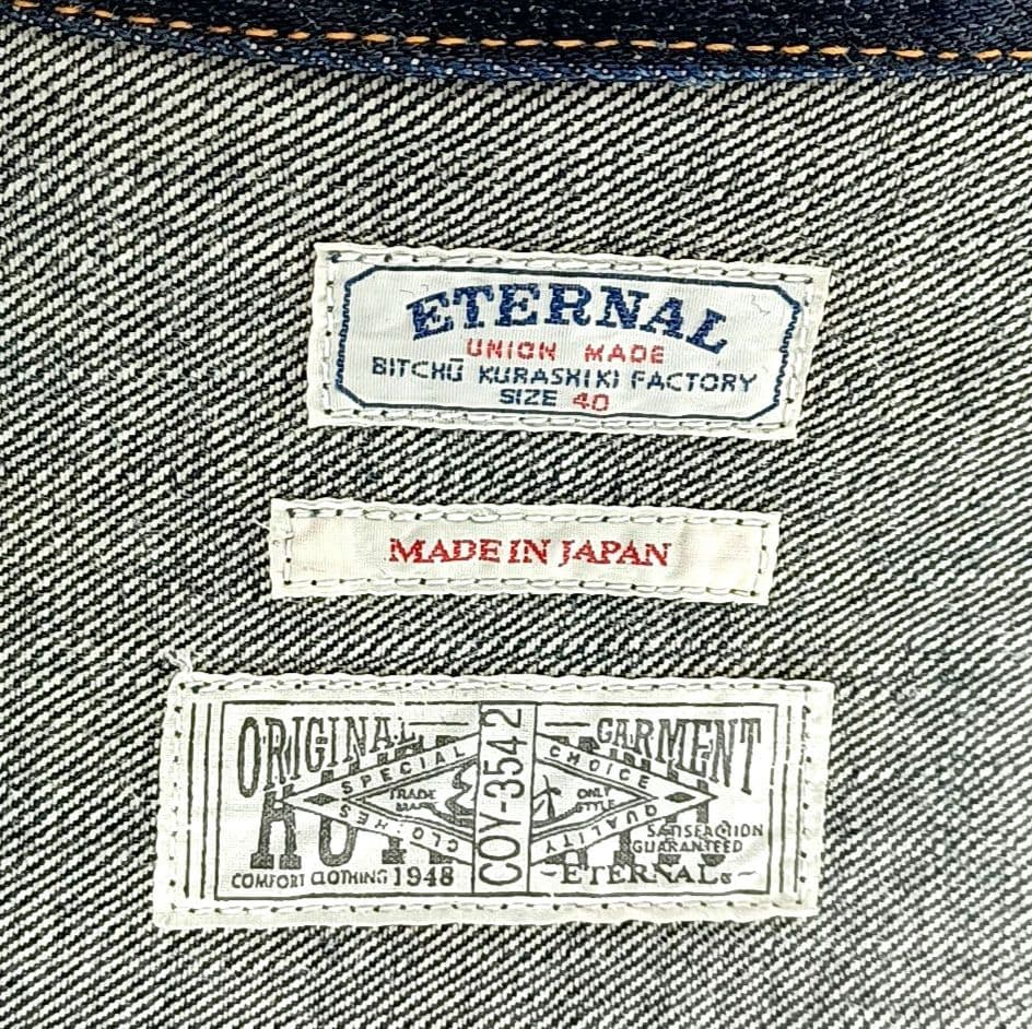 濃紺★美品　ETERNAL　備中 倉敷　インディゴ　2nd デニム ジャケット