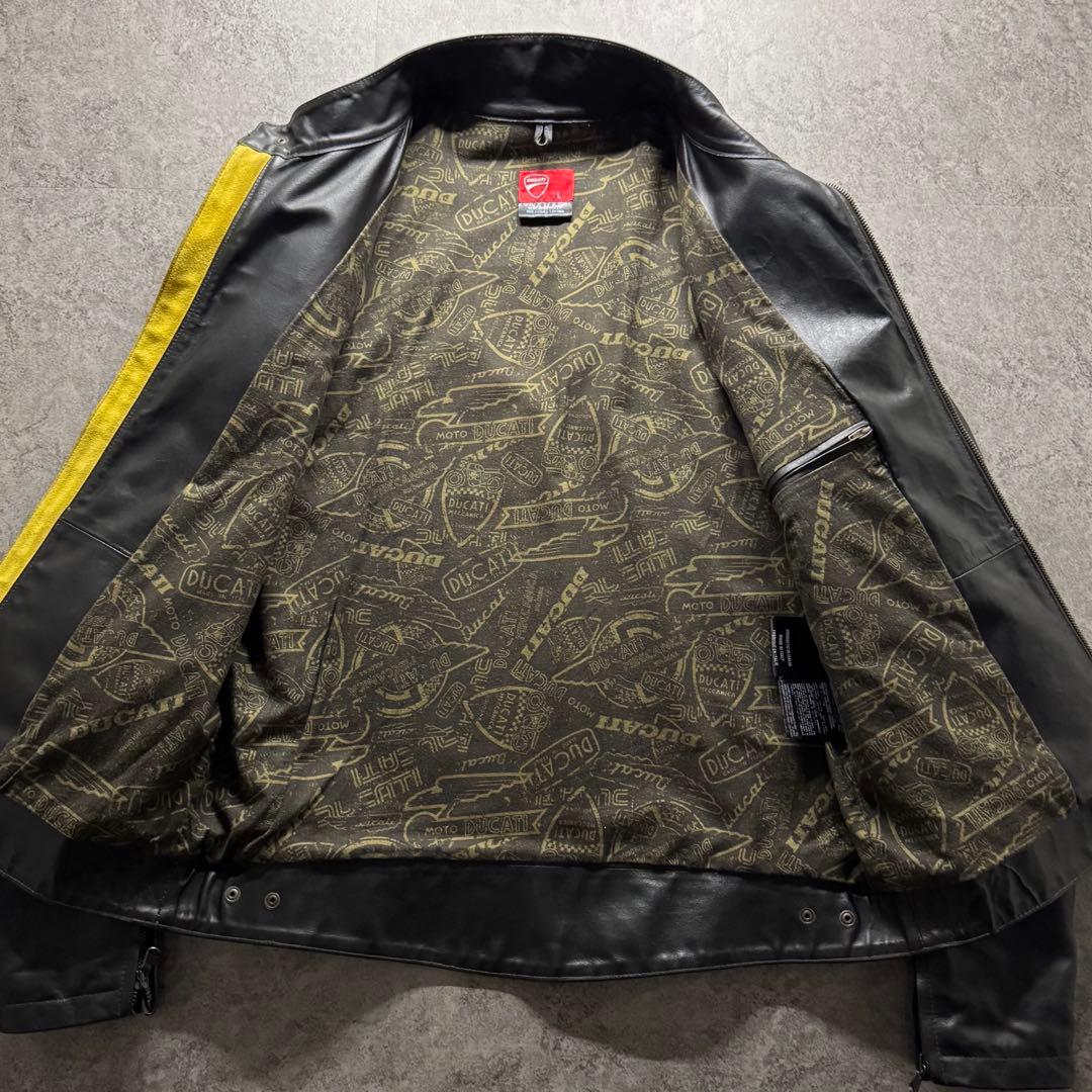 【絶品】Ducati ドゥカティ　L ライダースジャケット　ワッペン　短丈　黒