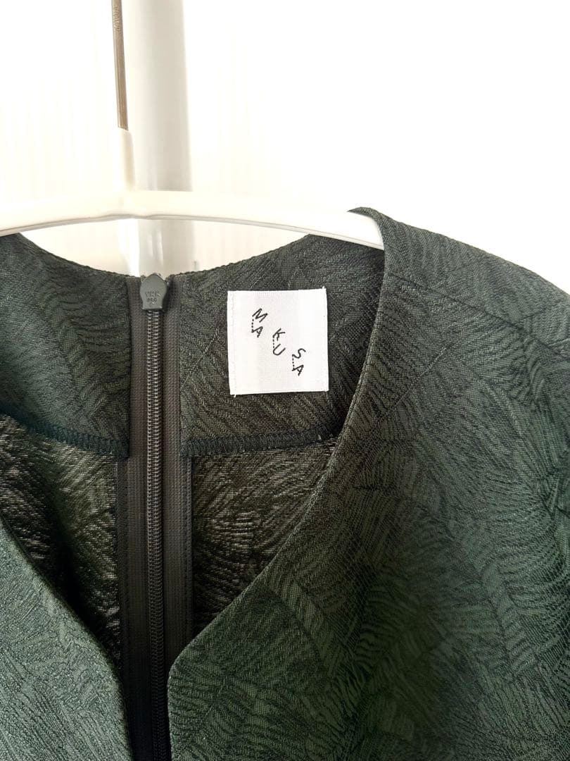 ワンピース makusa stem sleeve dress forest green