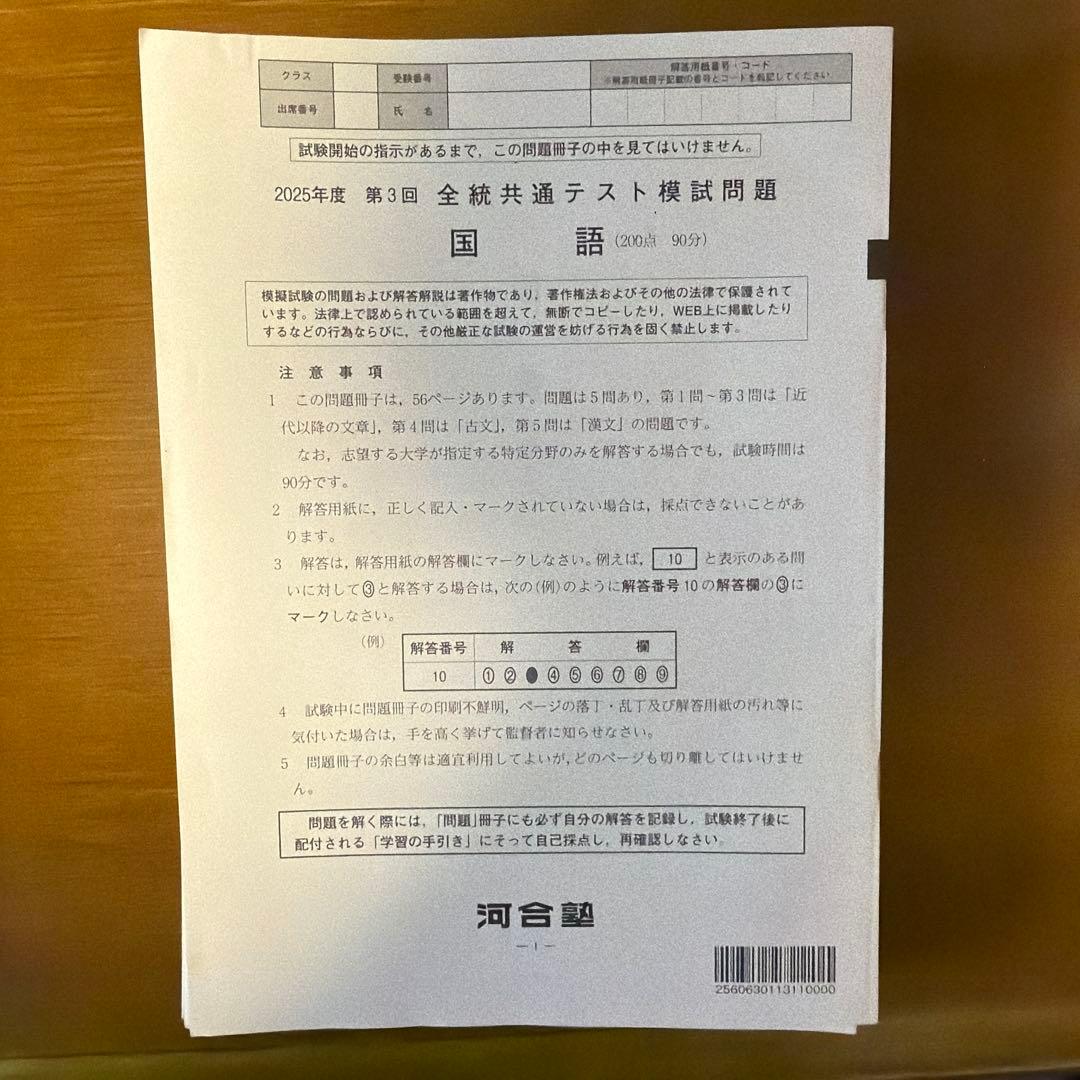 【最新版】【1年分】全統記述模試　全統共通テスト模試　高3 2025 河合塾
