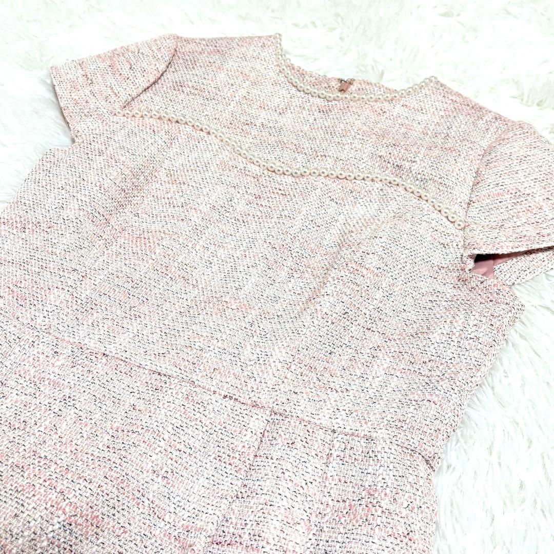 タグ付き♡新品セルフォード ツイードタイトワンピース　卒入学式ママ　38ピンク