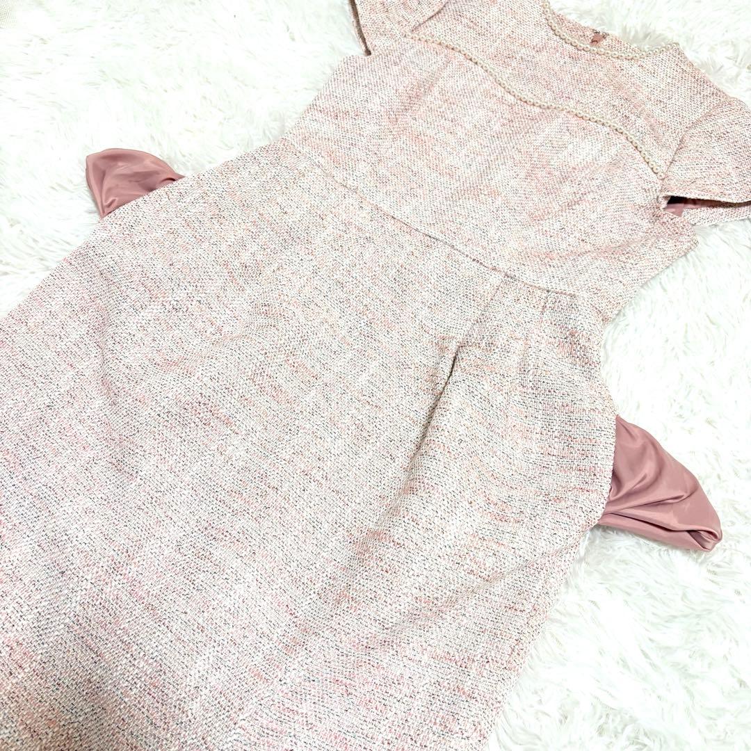 タグ付き♡新品セルフォード ツイードタイトワンピース　卒入学式ママ　38ピンク