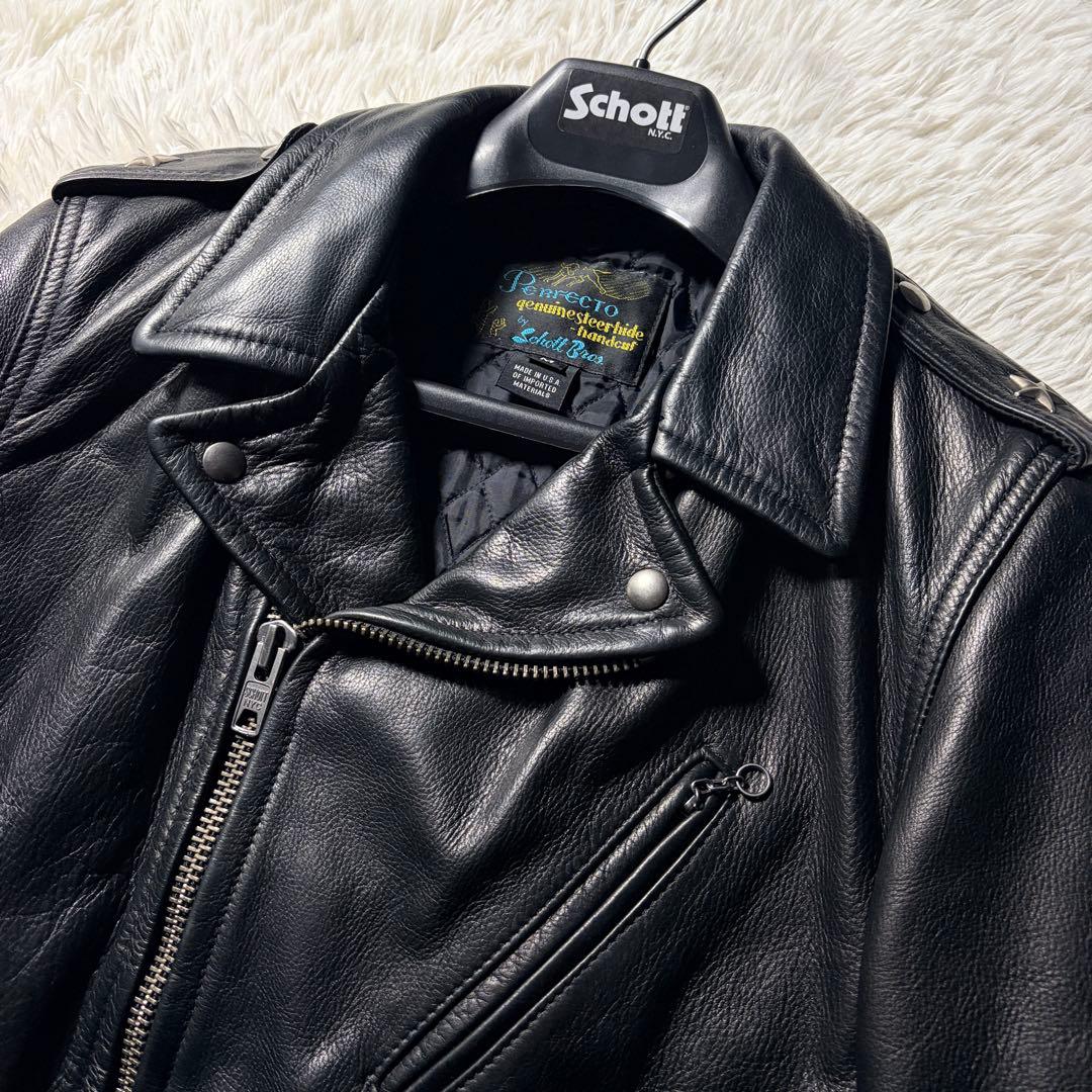 schott ライダースジャケット 519MP ワンスター　サボテンタグ　黒　M