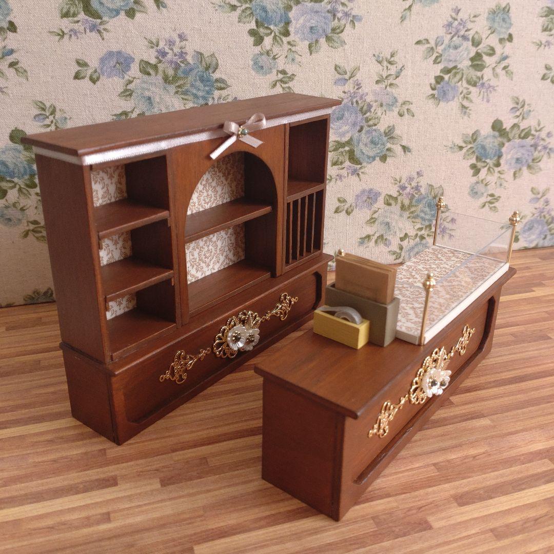 ミニチュア家具　ショコラティエA・Bセット《濃いめメープル》