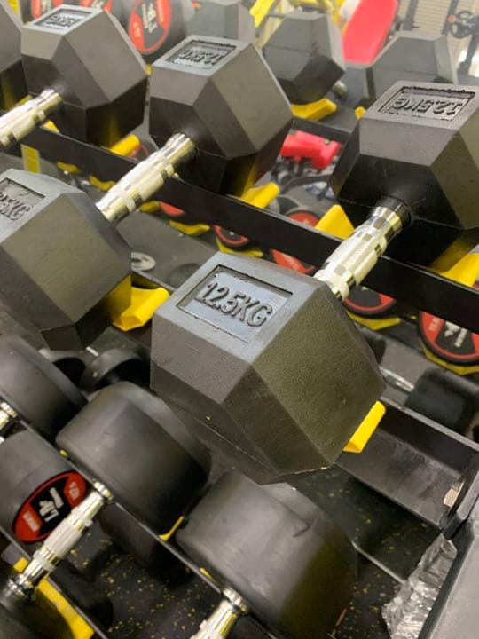 ラバーヘックス ダンベル　15kg  25kg  各2個