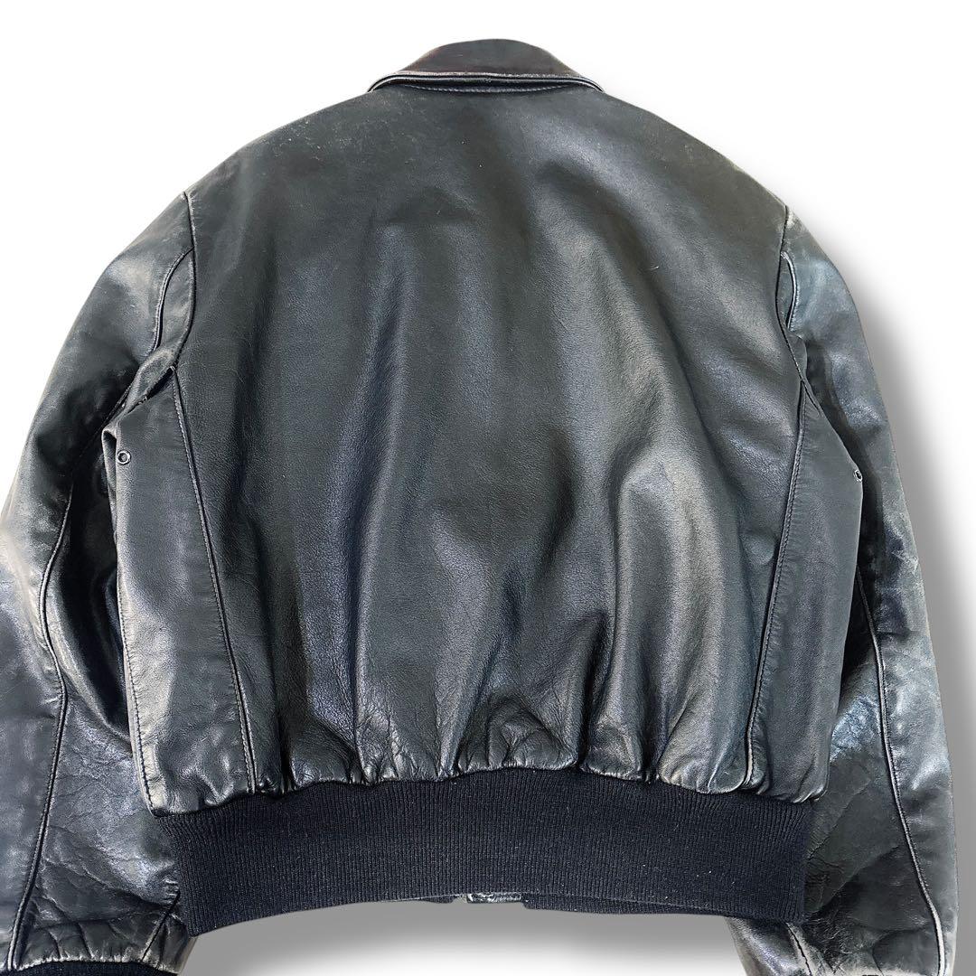 希少 サイズ42 XL相当 SCHOTT A-2 フライトジャケット ブラック