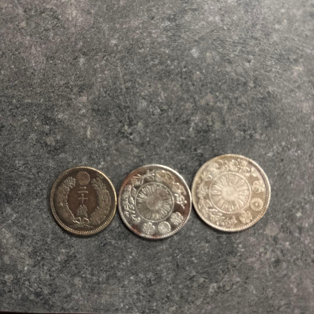 ま*る様 竜五十銭銀貨　旭日竜大型五十銭銀貨 旭日竜二十銭銀貨×2 竜20銭銀貨