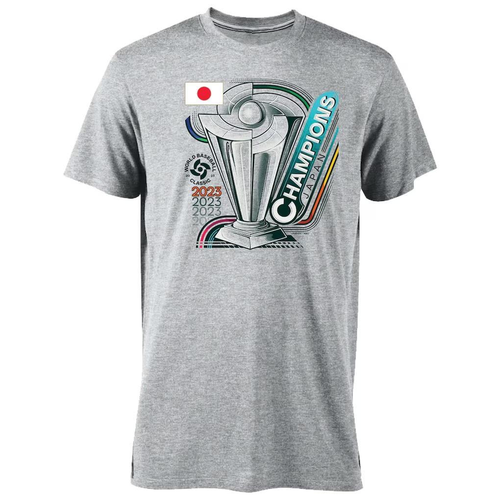 WBC 2023 サムライジャパン 世界一記念 Tシャツ、グレー、米国サイズ L